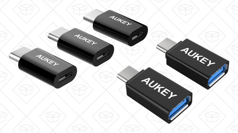 Pack de 3 adaptadores MicroUSB a USB-C, $7 con código AUKEYCBA | Pack de 2 adaptadores USB 3.0 a USB-C, $7 con código AUKEYCBA